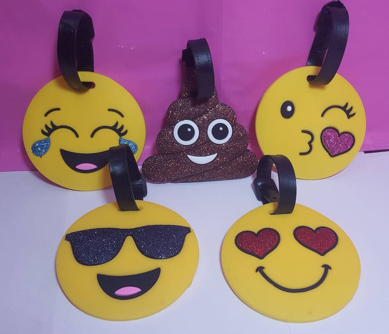 Rainbow Glitter Poop Emoji Luggage Tag Poop Emoji Keychain Etsy