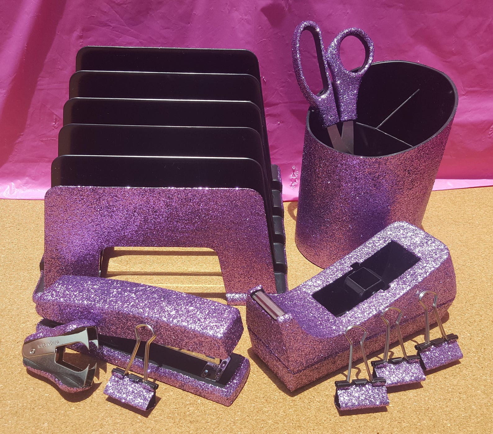 Light Green Teal Glitter Office Supplies 10piece Set School Etsy