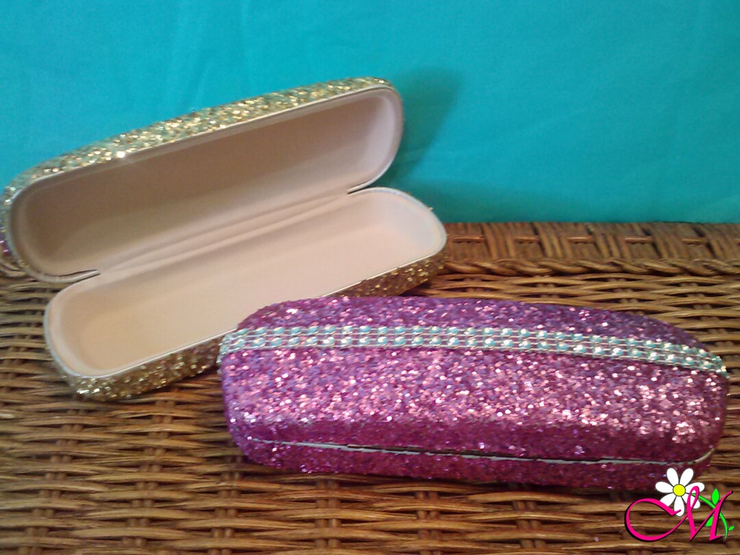 Pink Glass Case Glitter Eyeglass Case, Reading Glasses Case, (your Choice of Color ...