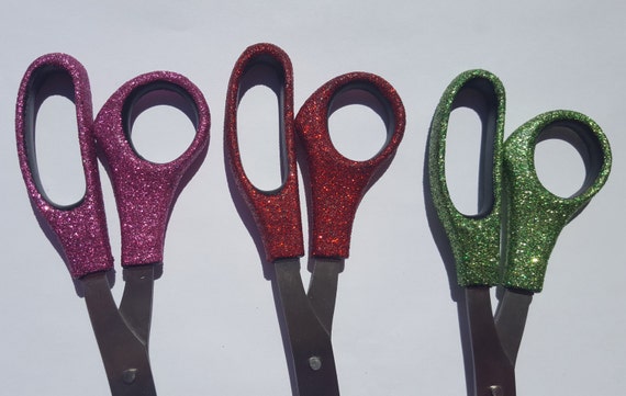 Glitter Office Scissors, Pink Scissors, Blue Scissors, Red