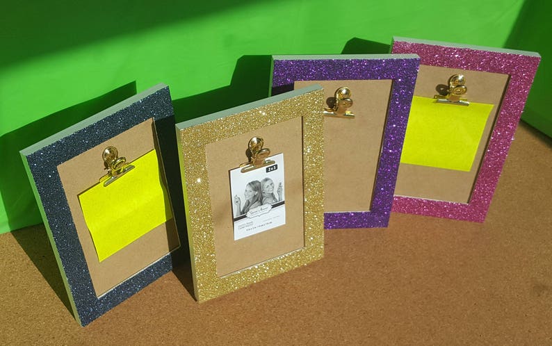 Glitter Post It Note Holder Picture Frame Desk Display Image 0