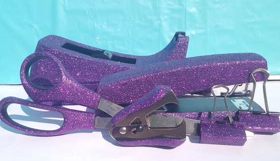 Purple Glitter Office Supplies, Purple Tape Dispenser, Purple Stapler,  Purple Staple Remover, Purple Scissors, Purple Office Supplies 