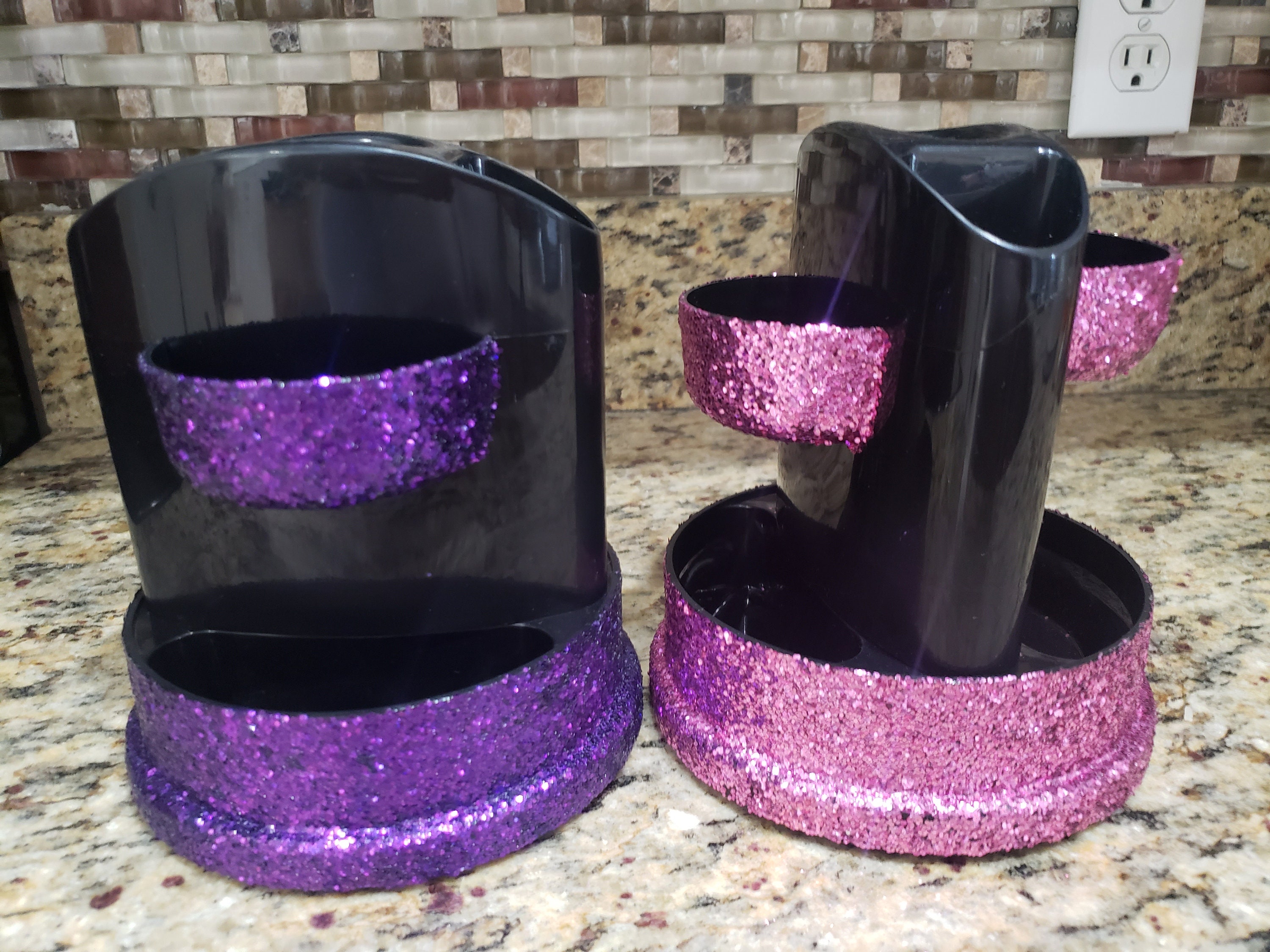 Small Glitter Rotating Desk Organizer Desk Accessories Etsy