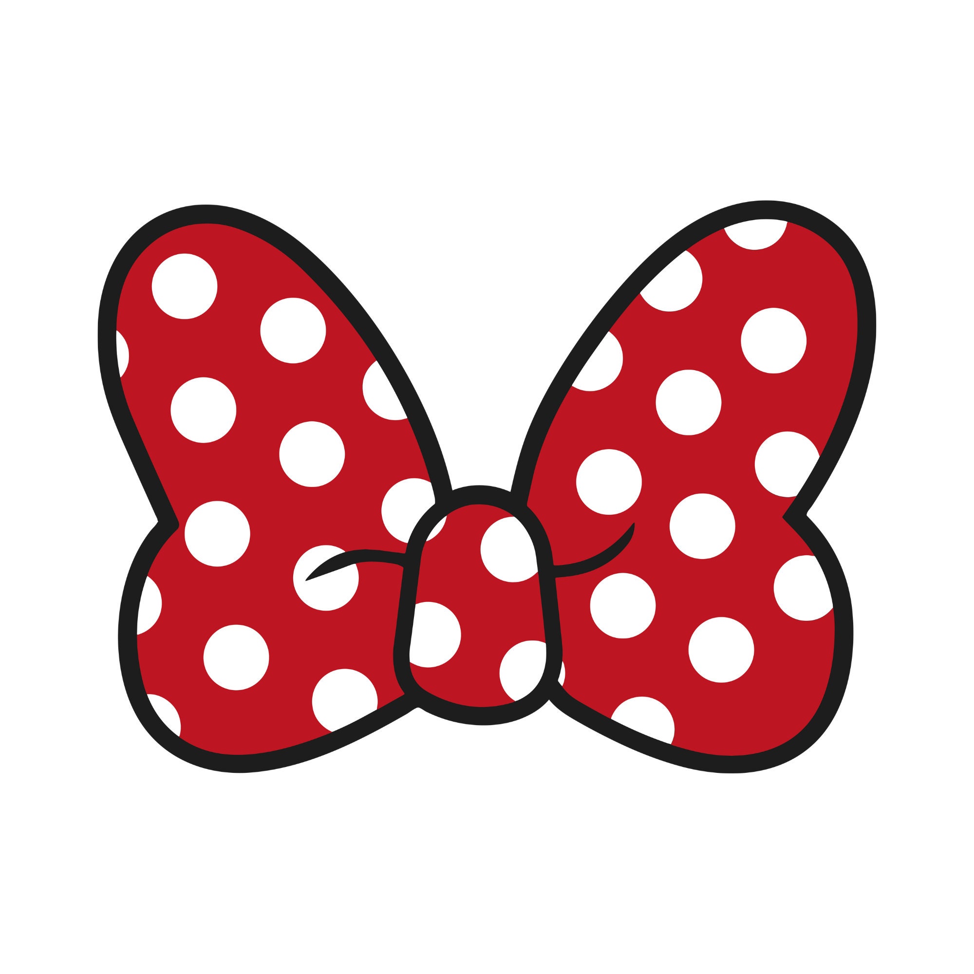 MINNIE Mouse Bow SVG Solid Red Polka Dot Vinyl Layered Cut 