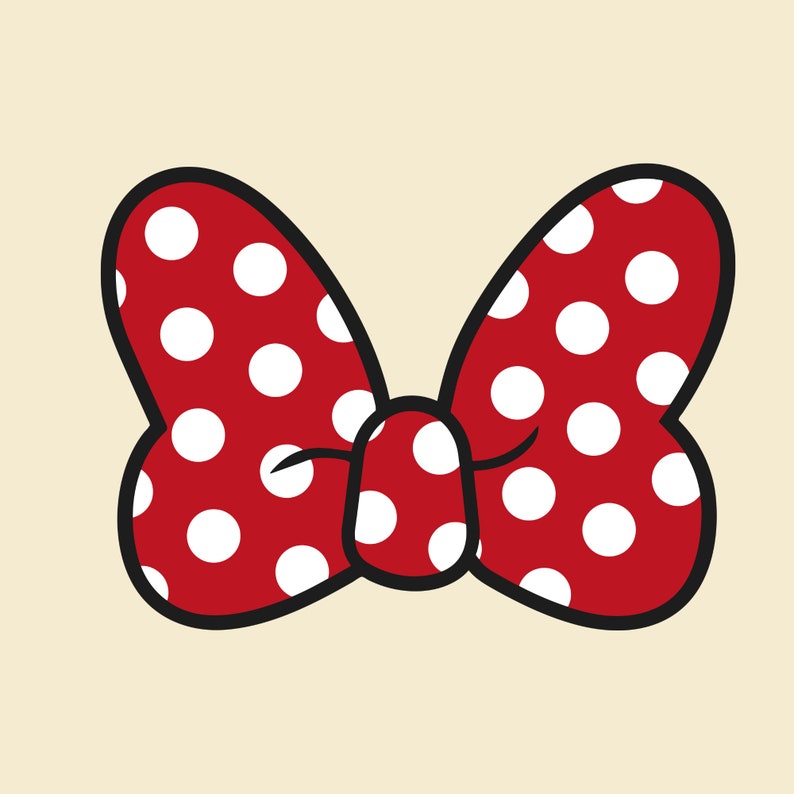 MINNIE Mouse Bow SVG Solid Red Polka Dot Vinyl Layered Cut - Etsy Canada