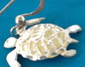 Sea Turtle Earrings~Sterling Silver~Pierced Earrings~Silver Earrings~Summer Jewelry~Aquatic Animal Earrings~Beach Earring~925 Silver~Turtles