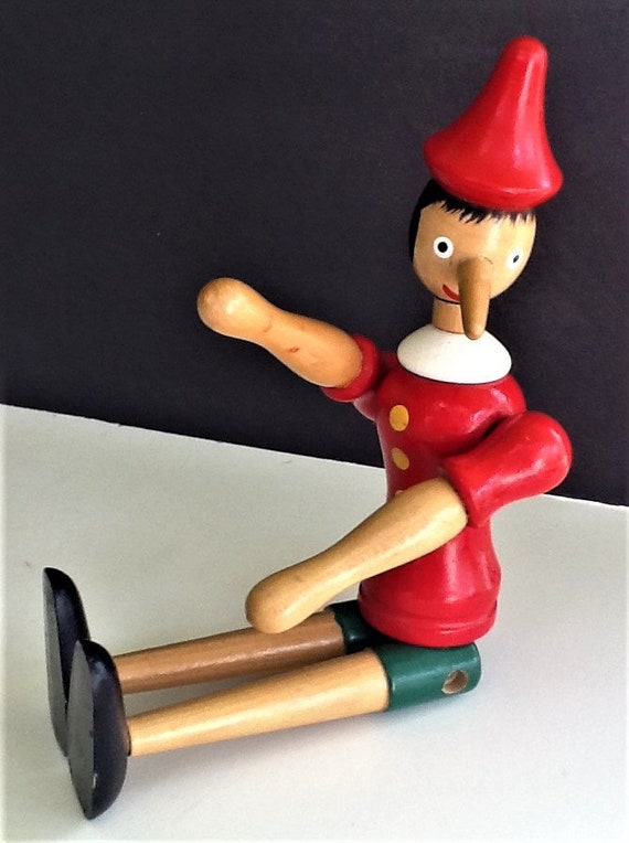vintage wooden pinocchio doll