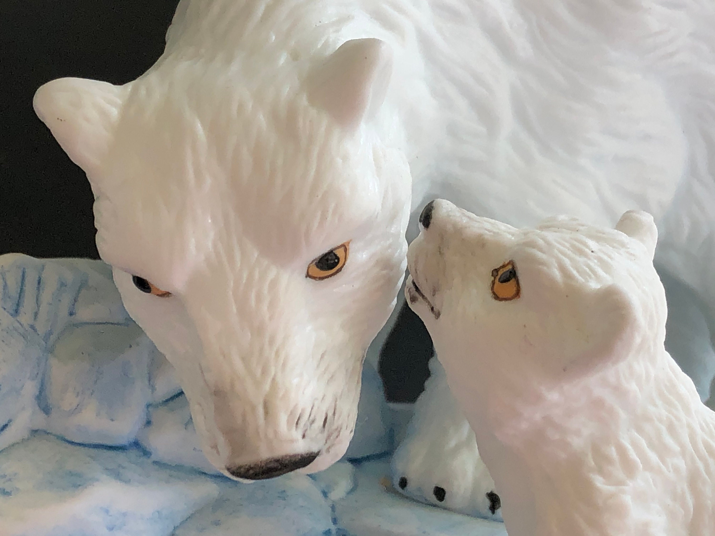 Polar Bear and Cub on Ice Flow~hand Painted~alaska Plaque on Front