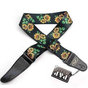 Art Attack Sunflower Flower Floral Electric Acoustic Ukulele Bass Guitar Strap