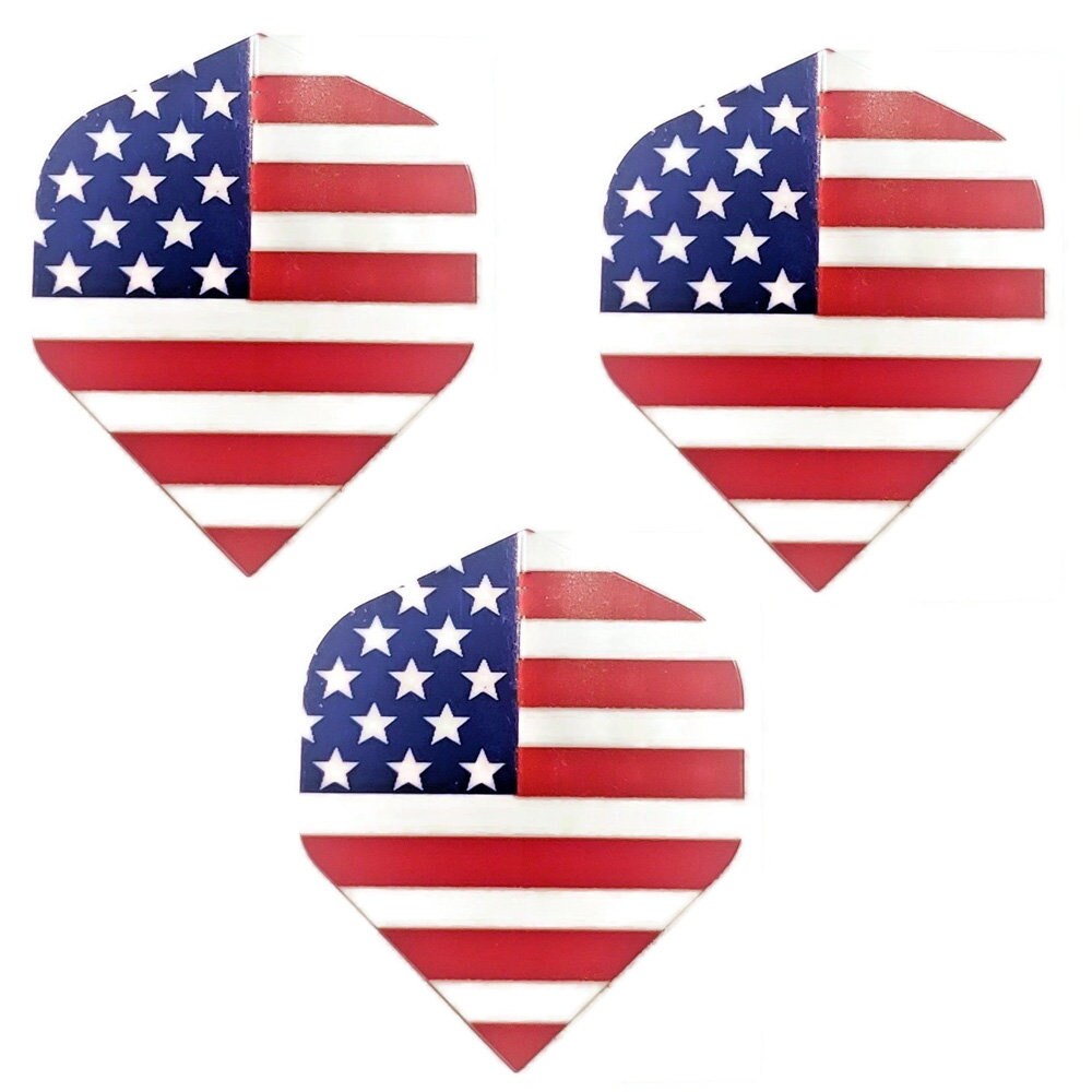 1 Set Winmau Mega USA American Flag Stars & Stripes Patriot Dart Flights 