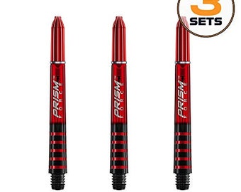Winmau Prism Force Dart Shafts, Force Grip Zone Stems, Short 36mm, Red (3 Sets)