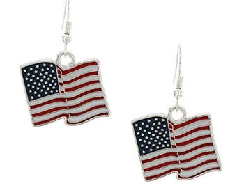 Art Attack American Flag Earrings, 4th of July, Memorial Day, USA, Stars & Stripes