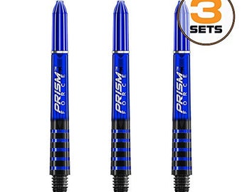 Winmau Prism Force Dart Shafts, Force Grip Zone Stems, Short 36mm, Blue (3 Sets)