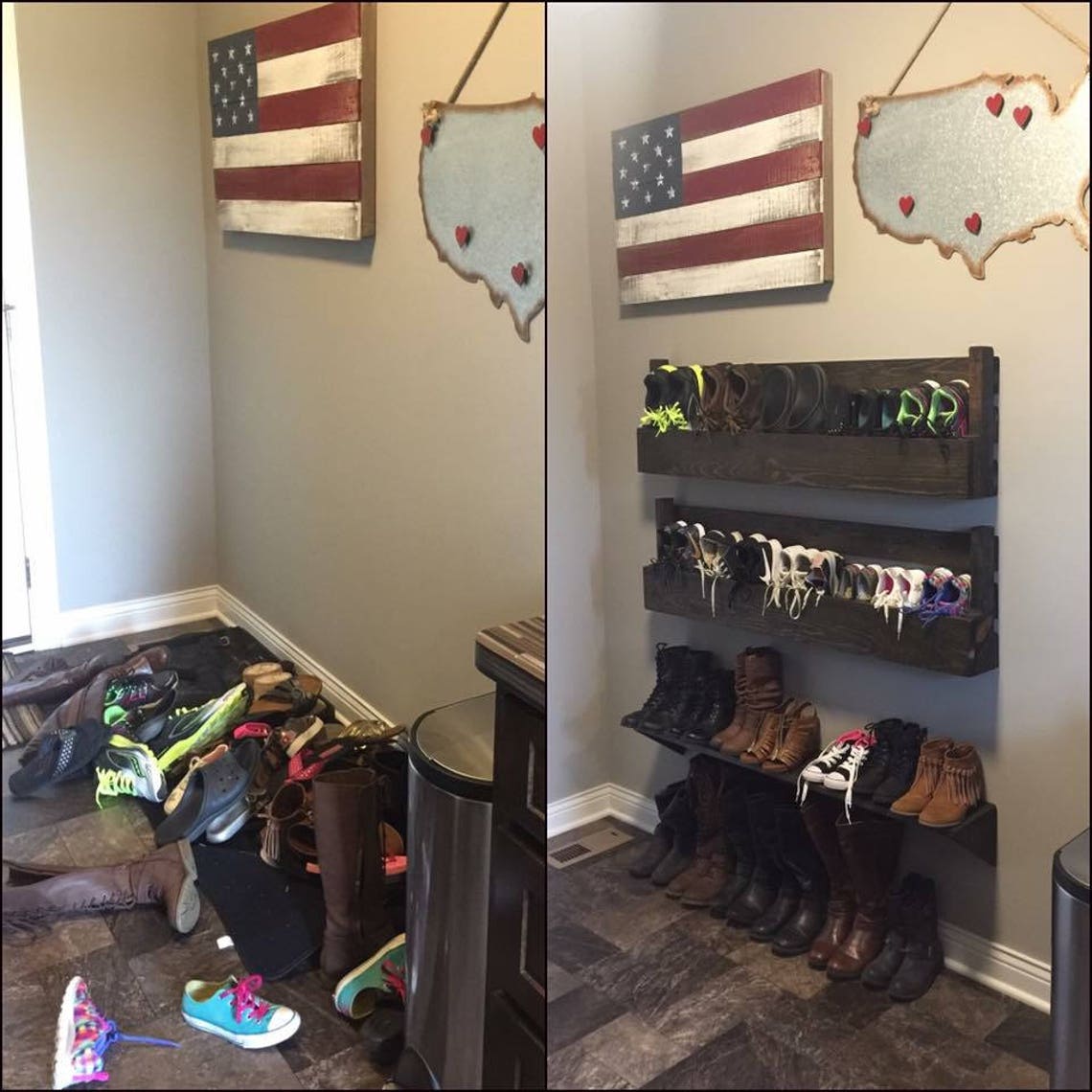 Wall shoe rack Etsy