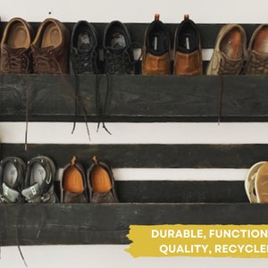 Wall shoe rack, entry way organizer, shoe shelf, storage shelf, wooden shelf, farmhouse, closet