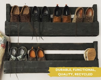 Wall shoe rack, entry way organizer, shoe shelf, storage shelf, wooden shelf, farmhouse, closet