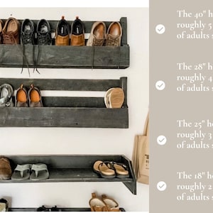 Wall shoe rack, entry way organizer, shoe shelf, storage shelf, wooden shelf, farmhouse, closet image 2