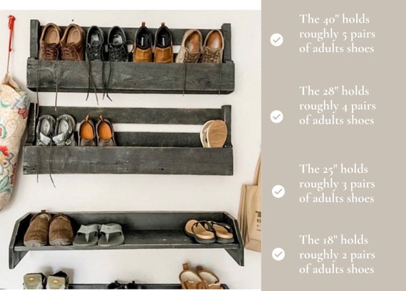 Zapatero de pared, organizador de entrada, estante para zapatos, estante de  almacenamiento, estante de madera, casa de campo, armario -  España