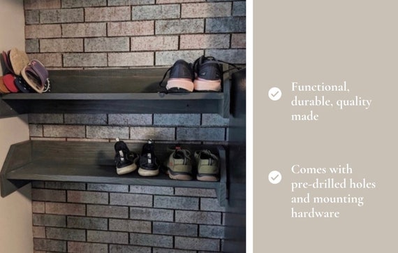 Zapatero de pared, organizador de entrada, estante para zapatos, estante de  almacenamiento, estante de madera, casa de campo, armario -  España