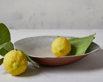 Large Deep Dinner Serving Bowl, Handmade Pottery Off White Bowl, Pasta / Casseroles Salad Serving Dish, Ceramic Fruit Bowl