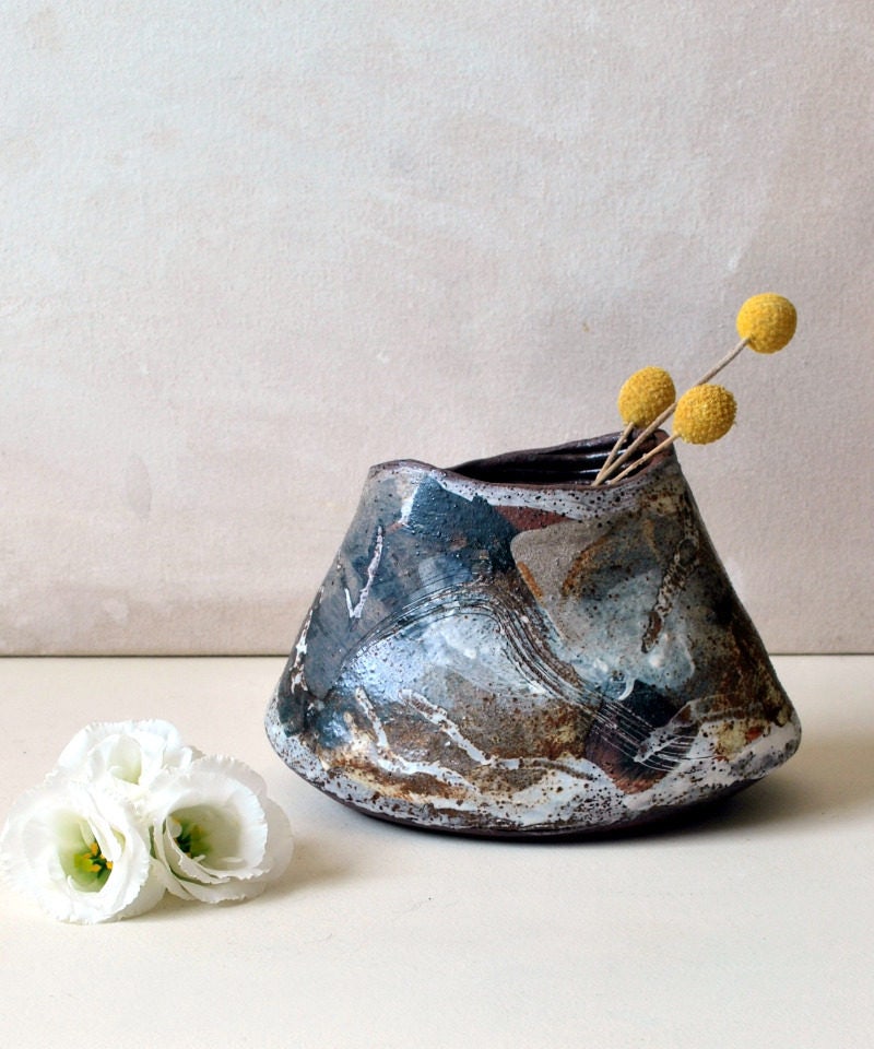 Ceramic Flower Vase Ceramic Vase OOAK Table Centerpiece Etsy