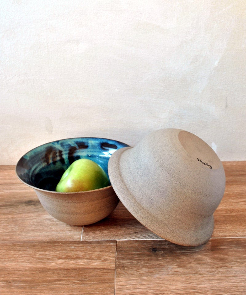 Ceramic Bowls 2 bowls Set Blue Ceramic Salad Bowl Ceramic Etsy