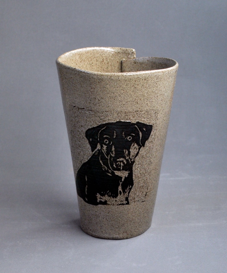 Personalized Pet Mug, Custom Pet Tumbler, Cat Owner Gift, Pottery Unique Coffee Cup, Ceramic Handmade Dog Custom Gift image 9