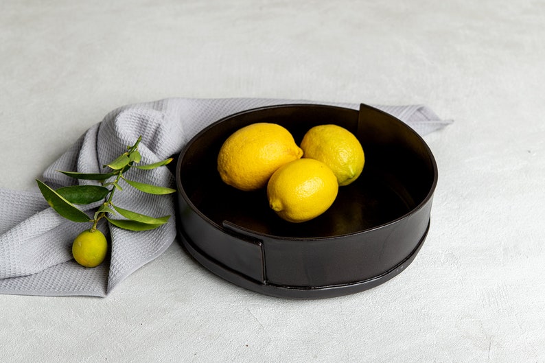 Black Round Deep XL Handmade Ceramic Black Casserole Baking and Serving Dish, Pottery Large Dinner Serving Bowl, High Rim Casserole Dish image 2