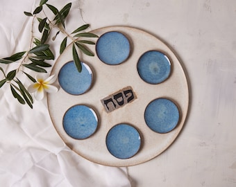 Ceramic Seder Plate, Jewish Holiday Gift