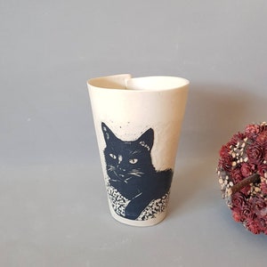 Personalized Pet Mug, Custom Pet Tumbler, Cat Owner Gift, Pottery Unique Coffee Cup, Ceramic Handmade Dog Custom Gift image 4