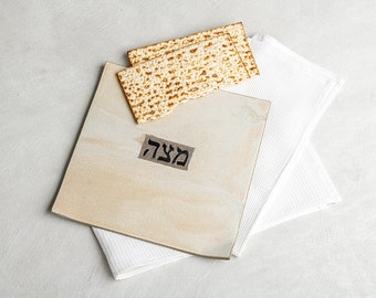 Handmade Cream Stoneware Matzah Plate, Jewish Wedding Passover Gift