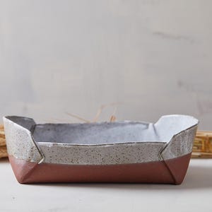Elegant Handmade Ceramic Baking Dish - Perfect for Cake, Lasagna & More, Stoneware Casserole Oven to Table Pan, Pottery Christmas Gift