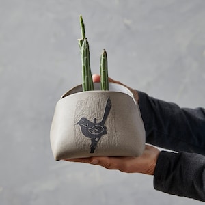 Gray Pottery Planter Pot, Unique Ceramic Plants and Succulent Planter, Modern Home Decor, Ceramic vase for Plants, Hostess Gift