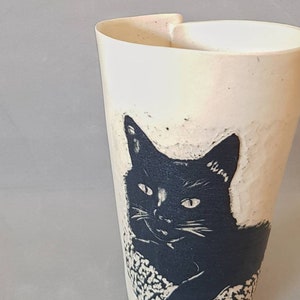 Personalized Pet Mug, Custom Pet Tumbler, Cat Owner Gift, Pottery Unique Coffee Cup, Ceramic Handmade Dog Custom Gift image 1