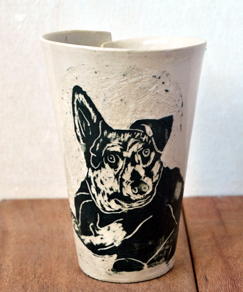 Personalized Pet Mug, Custom Pet Tumbler, Cat Owner Gift, Pottery Unique Coffee Cup, Ceramic Handmade Dog Custom Gift image 3