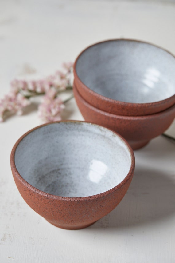 TWO Ceramic Rustic Bowls Set Terracotta Natural Clay With Etsy