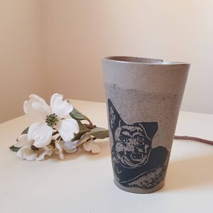 Personalized Pet Mug, Custom Pet Tumbler, Cat Owner Gift, Pottery Unique Coffee Cup, Ceramic Handmade Dog Custom Gift image 6