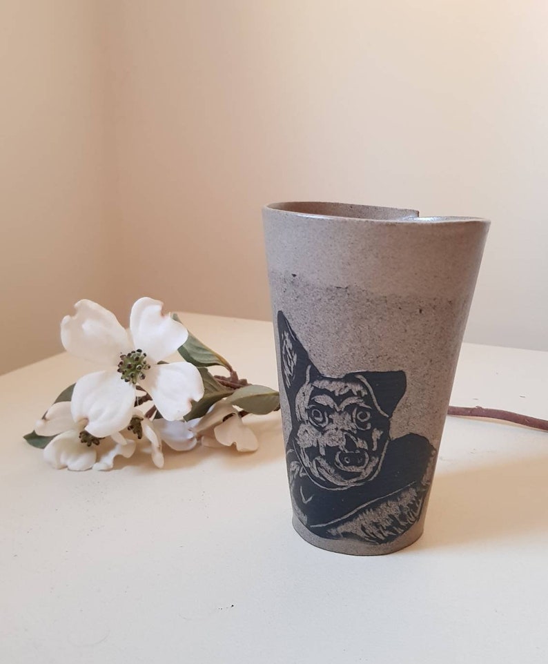 Personalized Pet Mug, Custom Pet Tumbler, Cat Owner Gift, Pottery Unique Coffee Cup, Ceramic Handmade Dog Custom Gift image 6