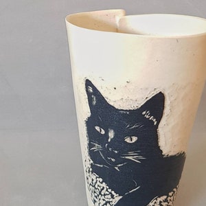 Personalized Pet Mug, Custom Pet Tumbler, Cat Owner Gift, Pottery Unique Coffee Cup, Ceramic Handmade Dog Custom Gift image 8