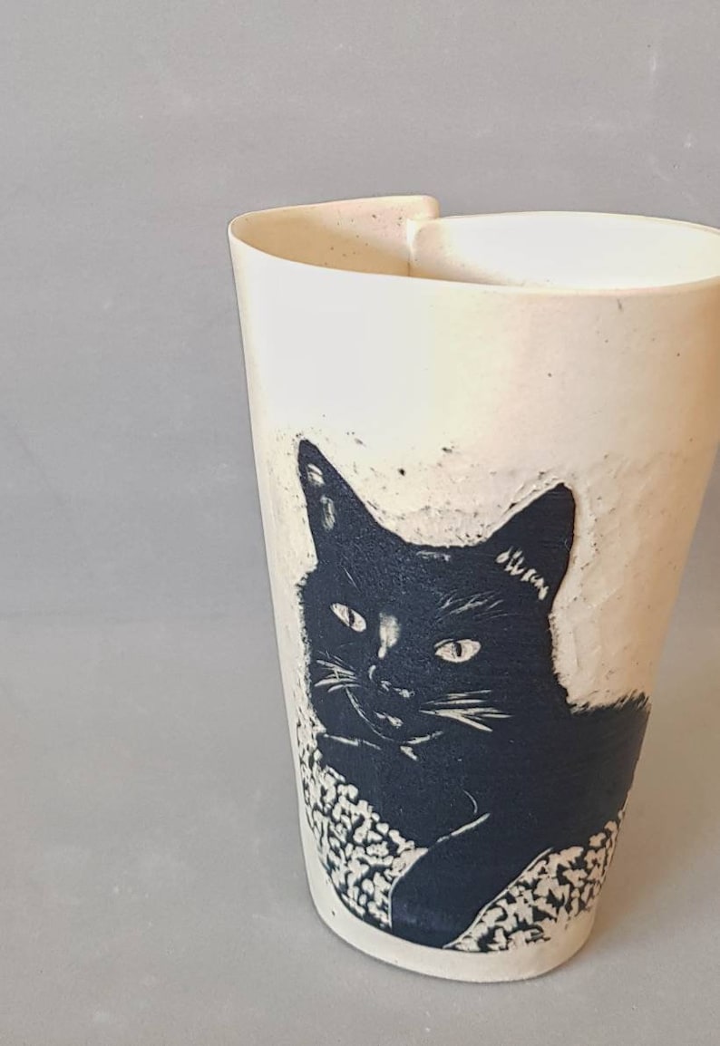 Personalized Pet Mug, Custom Pet Tumbler, Cat Owner Gift, Pottery Unique Coffee Cup, Ceramic Handmade Dog Custom Gift image 8