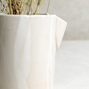 Handmade Ceramic White Large Flower Vase, Pottery Christmas Gift, Unique Rustic Decorative Vase, Modern Pottery Vase, New Home Gift image 2