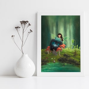 Fairy Art Print Galaxy in a Jar - Etsy