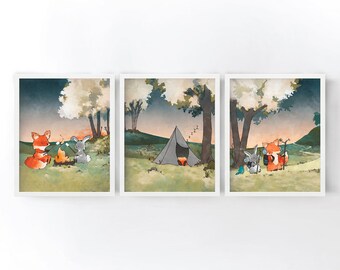 Camping Nursery Art Etsy