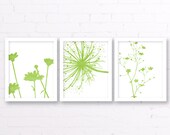 Spring Flowers Art Print - Green bedroom Decor, Modern Room Art, Fresh Flowers, Spring Green Decor, Small Daisies Wall Art White Flowers Art
