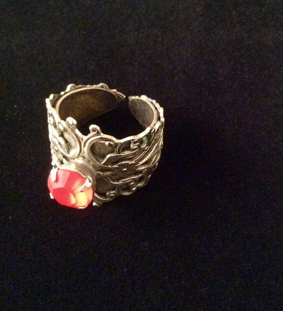 Vintage Metal Filigree Ring - image 8