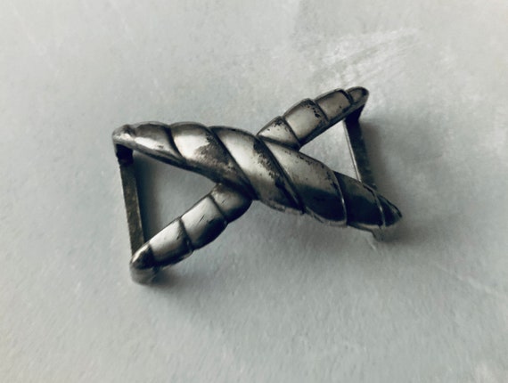 1993 Vintage Nickel Terry Stack Woven X Belt Buckle. 90s  display picture 1