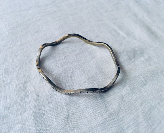 Sterling Silver Stacking Bangle. Wavy Freeform Ba… - image 10