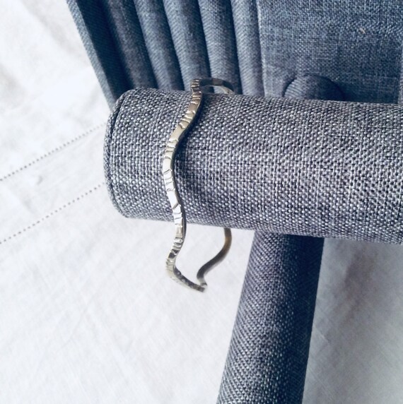 Sterling Silver Stacking Bangle. Wavy Freeform Ba… - image 6