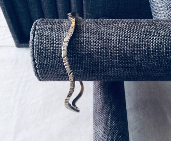 Sterling Silver Stacking Bangle. Wavy Freeform Ba… - image 9