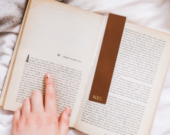 Leather Bookmark, Genuine Leather with personalized Name Initials, Monogram Bookmark, add your initials or name